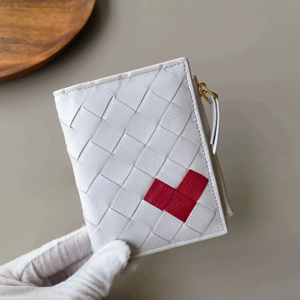 [Another Bag] Weave Bifold Wallet | Cards Slots | Coin Compartment | Notes Compartment | Lambskin | Mini Size | Travel Use | Unisex | Selfmanufactured