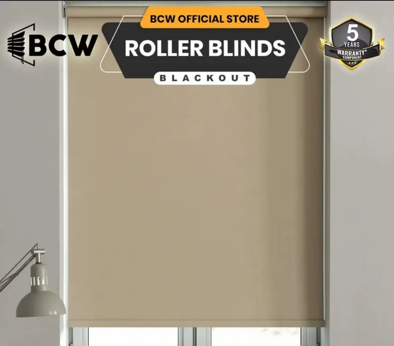 Roller Blind Blackout Chain 38 BCW, Garansi 5 Tahun 2