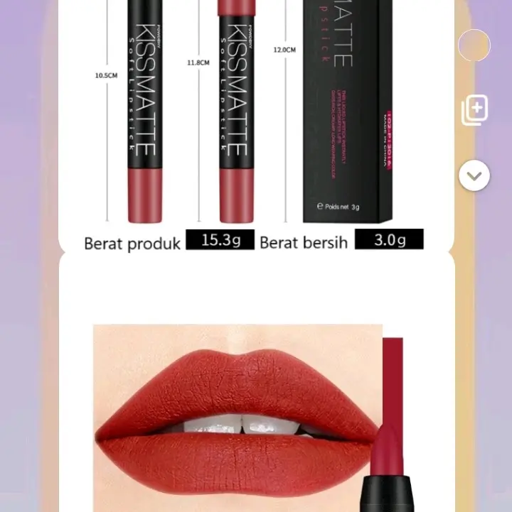 lipstick Dnm Beauty kiss matte ringan dibibir 2