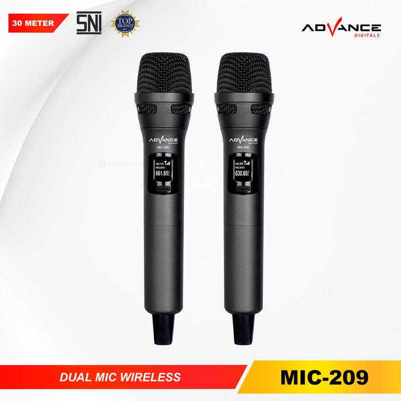 【COD】Advance MIC-209 Double Mic Wireless Recharger Bisa digunakan untuk Souncard/Speaker Garansi Resmi 1 Tahun    Microphone Black 2