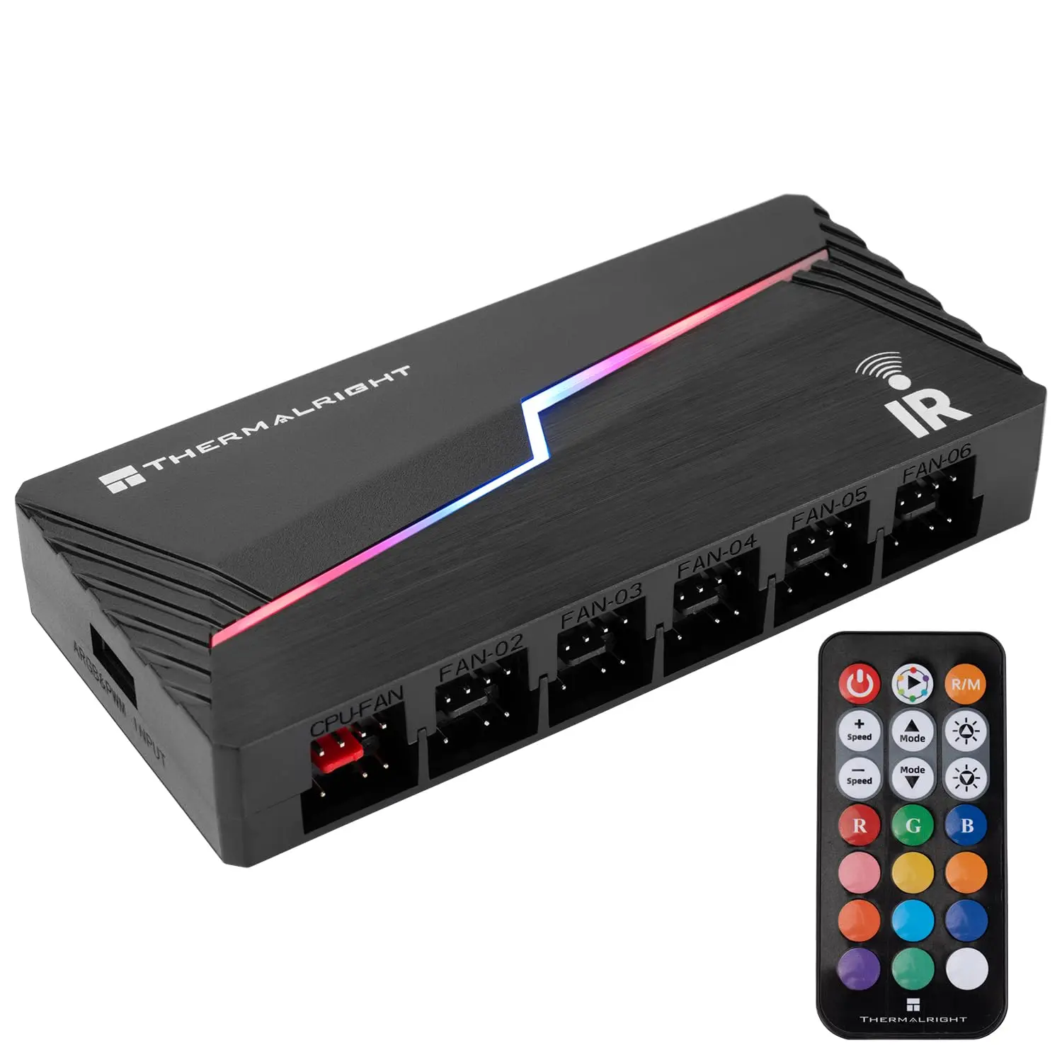 Thermalright ARGB & FAN HUB X12 IR Controller Kipas Casing PC Splitter PWM ARGB Hub + Remote