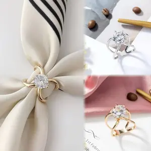 Verona Bros Cincin Syal Fashion crystal inlaid multifunctional button ring Syal Alloy Paduan