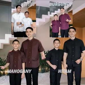 Baju Koko Couple Embos Ayah Anak Laki Laki Lengan Pendek Bahan katun Toyobo Terbaru 2026