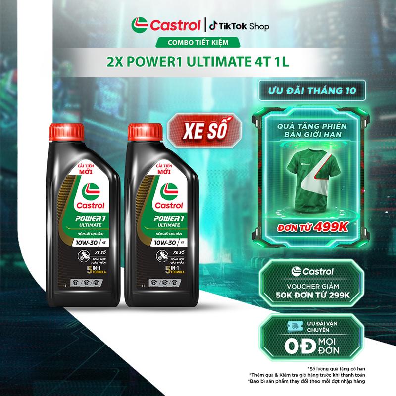 [Castrol x Duy Best] Combo 2 Dầu nhớt xe số CASTROL POWER1 ULTIMATE 10W-30 4T 1L