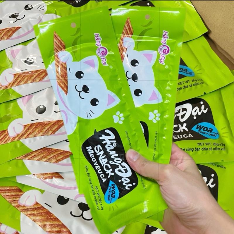  Snack Mèo Yêu Cá Hằng Đại 26g gói Que KHÔNG Cay Ăn Vặt 