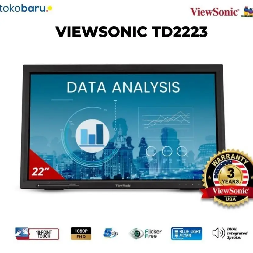 Monitor ViewSonic 22” IR Touch Monitor TD2223/TD2223-2