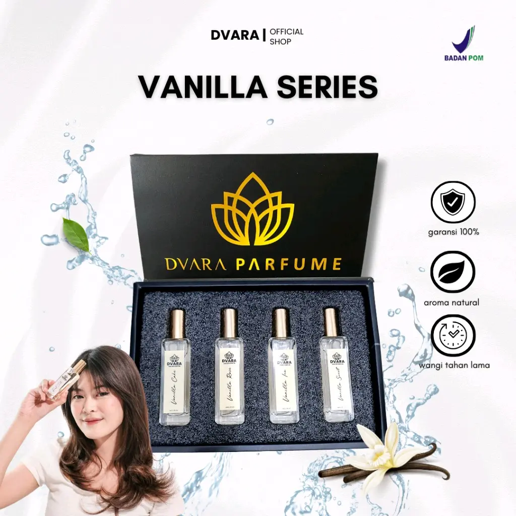 DVARA VANILLA PARFUM AWET TAHAN LAMA 1 BOX ISI 4 VARIAN PARFUM