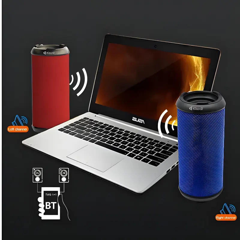 Speaker Bluetooth Super Bass KISONLI Q5S IPX5 TF Card Portable Audio Wireless Tws 4
