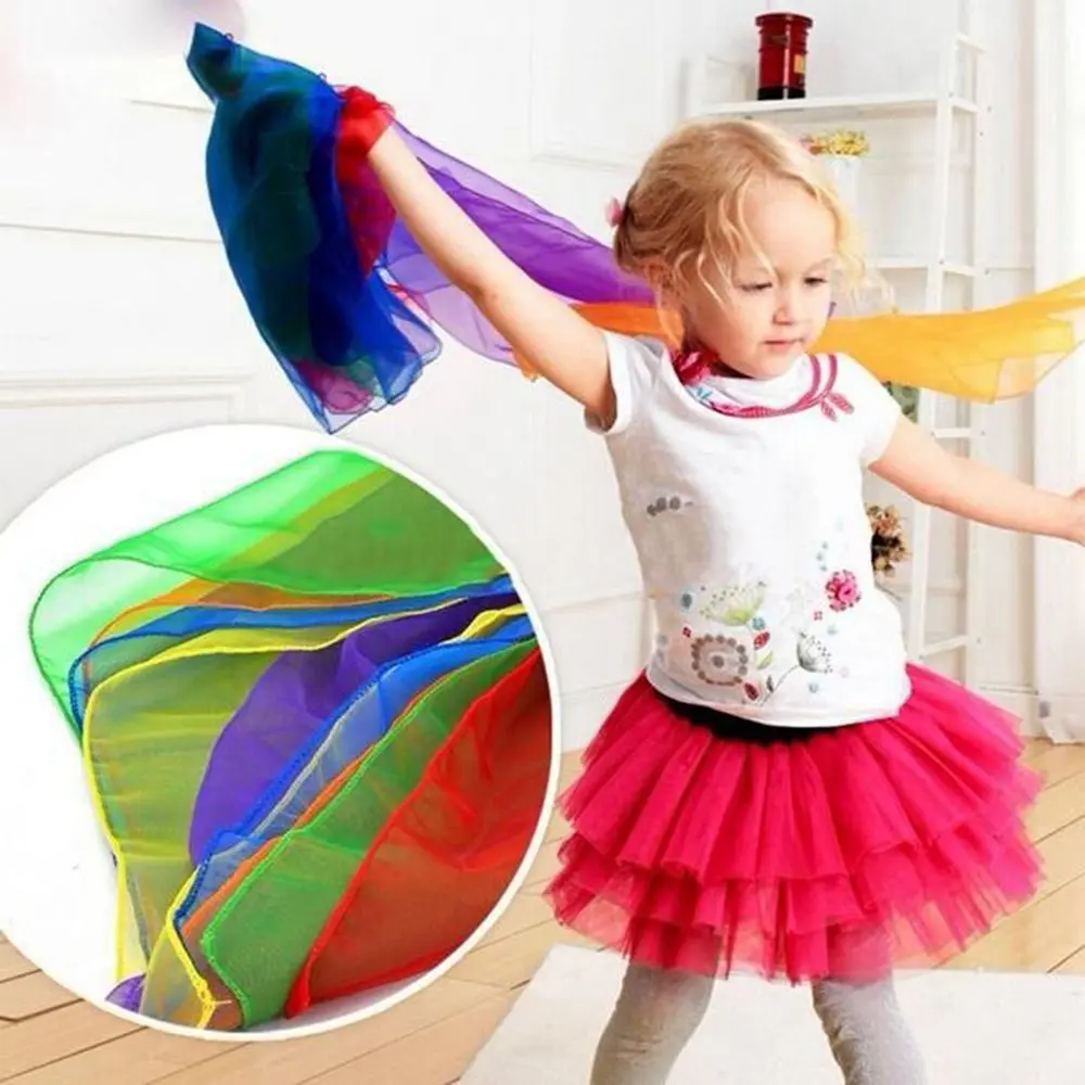 Multifunctional Scarf Rhythm Band Scarves Juggling Performance Props Music Scarves Square Silk Scarf Dance Scarfs for Kids