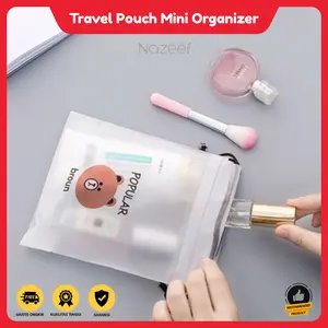 Travel Pouch Organizer Bag Serbaguna Kantong Tas Serut Mini Bear Tempat Penyimpanan Alat Make Up Mandi Waterproof Anti Air Lucu