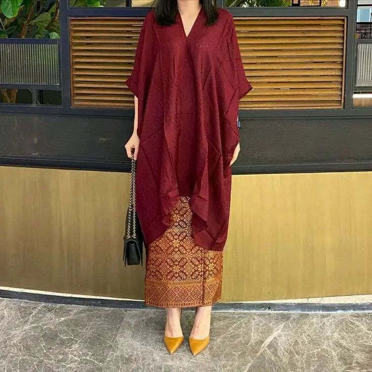 Kaftan Tunik Bahan Viscose polos Atasan blouse Wanita 1