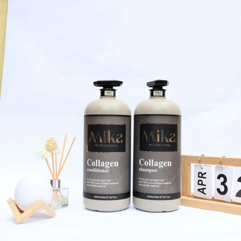 Dầu Gội Xả Collagen Mika Hương Nước Hoa Sang Chảnh Kiểm Soát Dầu Thừa 4000ml/Cặp 3