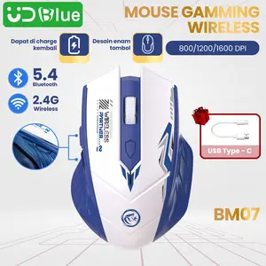 UUDBlue Gaming Mouse Rechargeable Bluetooth Mouse 5.4 Wireless mouse 2.4G 6 buttons Android IOS Windows BM07