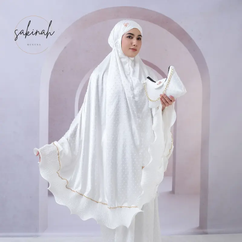SAKINAH MUKENA - Mukena Dewasa Mewah 2 in 1 Premium Silk Uragiri Series Fatimah Muslim Mukenah Traveling Cantik Rayon Katun 5