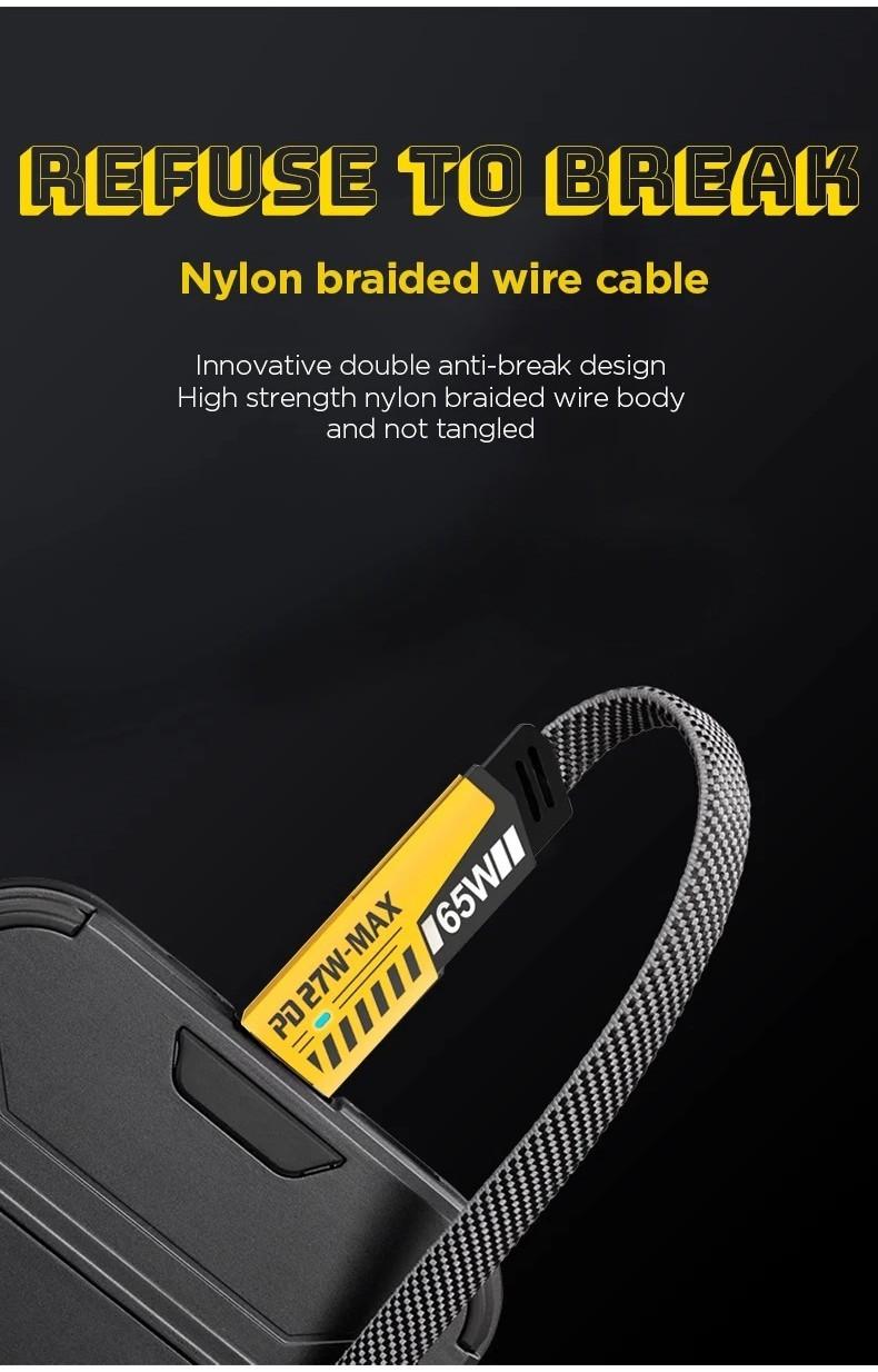 Kabel Charger 4-in-1 Gaya Mekanis Premium, Desain Futuristik Anti Putus, Fast Charging Serbaguna untuk HP & Tablet