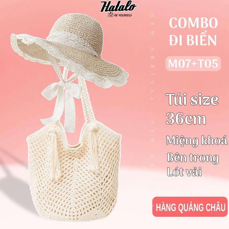 Combo mũ túi cói đi biển thời trang nữ xᶖnh xắn phong cách thanh lịch thời trang