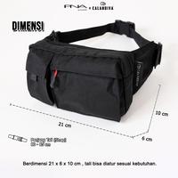 Gambar Peonia Calandiva JASPER Water Resistant  Tas Selempang Pinggang Dada Punggung  Pria Wanita Unisex Premium Sling Bag Waist  Gowes Sepeda Outdoor Sekolah Kuliah Kantor Kerja Anak Remaja Cowok Cewek Travel Casual Crossbody Style - FULL BLACK  dari PNA by Peonia Kota Bekasi 5 Tokopedia