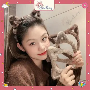 Bando Telinga Kelinci Cat Bear Karakter Lucu Hewan Halus Bandana Motif Kuping Rabbit Kucing Beruang