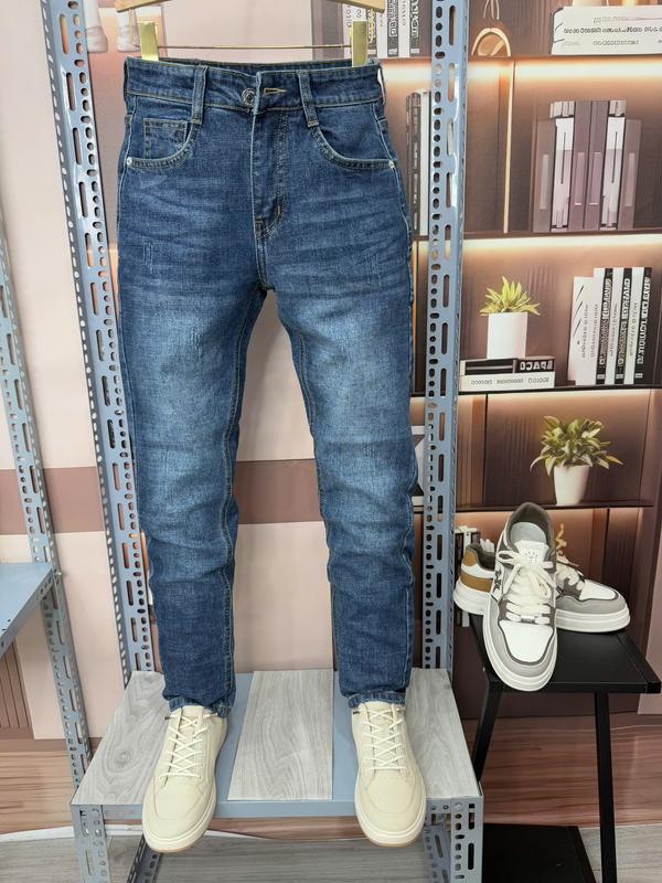 Quần Jean Nam Co Giãn Form Slimfit Màu Xanh Đậm Cào Xước Wash Bạc X3366 - Menswear Pants Denim quan jean 2025