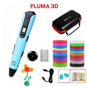 Pluma 3D con Filamento de 9m, 1 Set Herramienta de Impresión 3D Creativa con Bolsa de Almacenamiento, Ideal para Aficionados y Profesionales