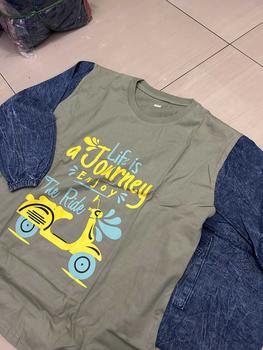 Product Review of Anzaini Baju Setelan Jeans Wanita Jumbo Dewasa Atasan Kaos Combed 24s, Bawahan Celana Jeans Kulot Cargo Panjang Motif Sablon Adem dan Nyaman from L**A 1