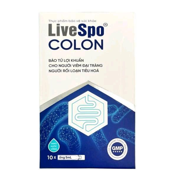  Men vi sinh dùng cho Viêm Đại Tràng Táo bón Tiêu chảy - LiveSpo COLON 3 tỷ bào tử lợi khuẩn  Hộp 10 ống x 5ml  