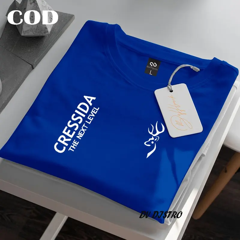 COD !!! Baju Kaos Distro Cressida Premium Kirka Text Putih Premium Quality Kaos Cotton Combed 30s Keren Lengan Pendek T-Shrit Koas Unisex Pria/Wanita 3