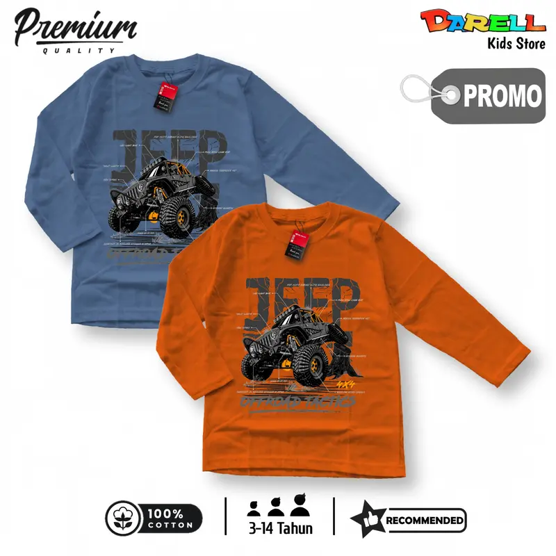 Baju kaos anak lengan panjang laki laki usia 3,5-14 tahun Kaos anak 0