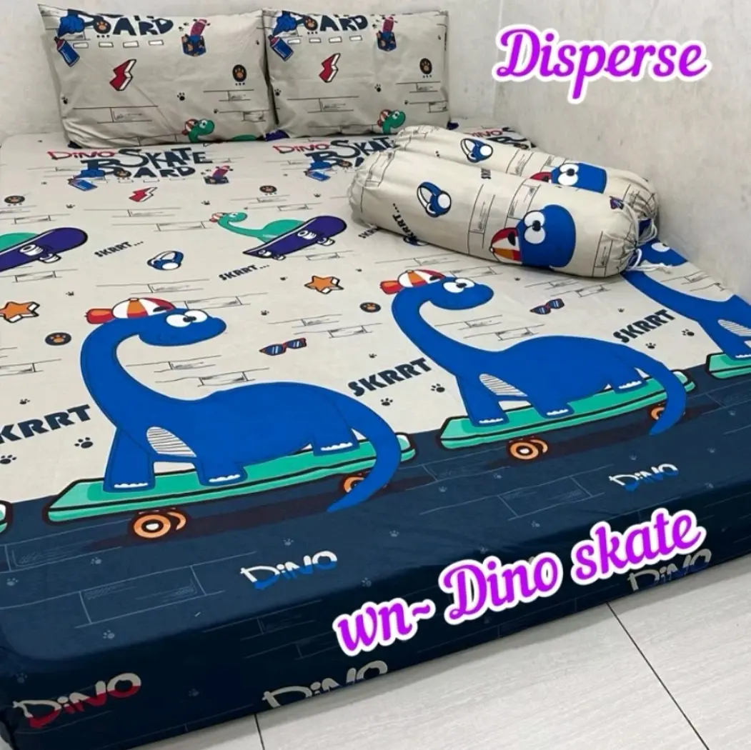 SPREI HOMEMADE ANAK MOTIF DINO MURAH King Kain Karet Sarung Sprai