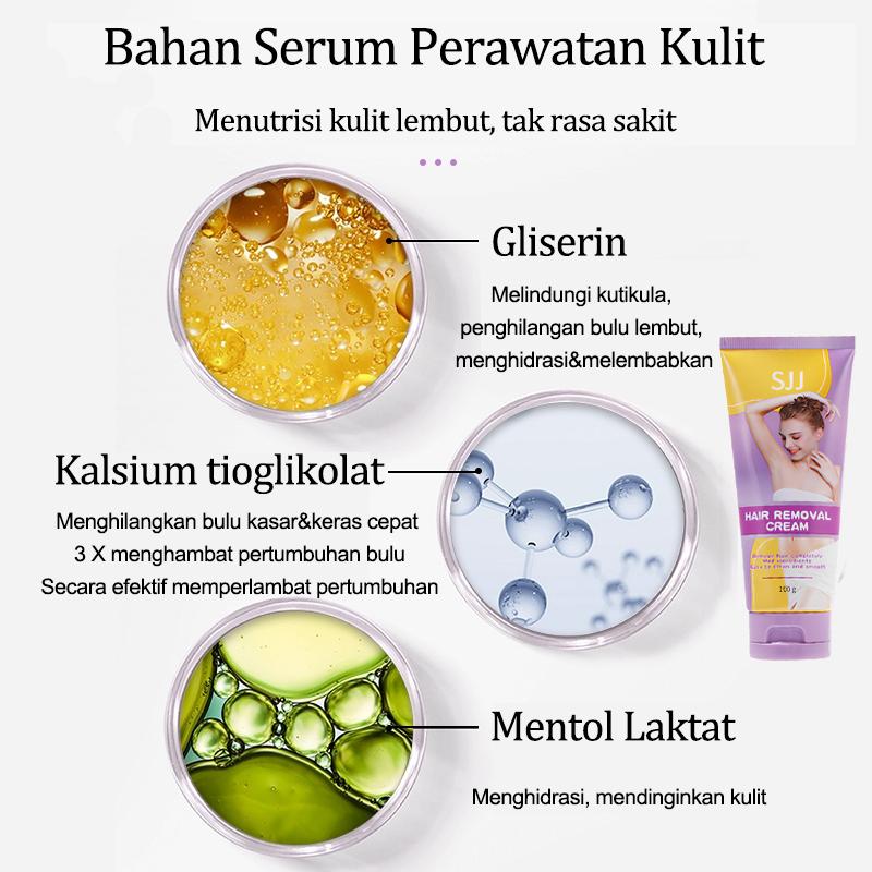 Perontok Bulu Permanen Penghilang Bulu Ketiak SJJ Hair Removal Cream 100ML Cepat & Tidak Rasa Sakit Wax Waxing 7
