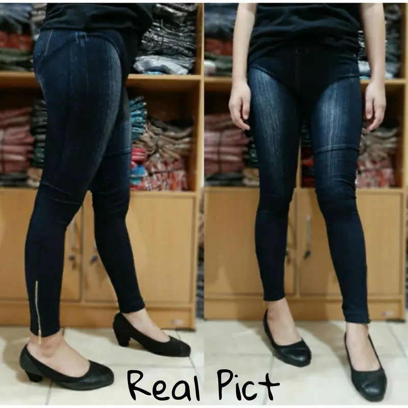 LEGGING IMPORT JEANS SLETING  / LEGGING IMPORT WANITA 2