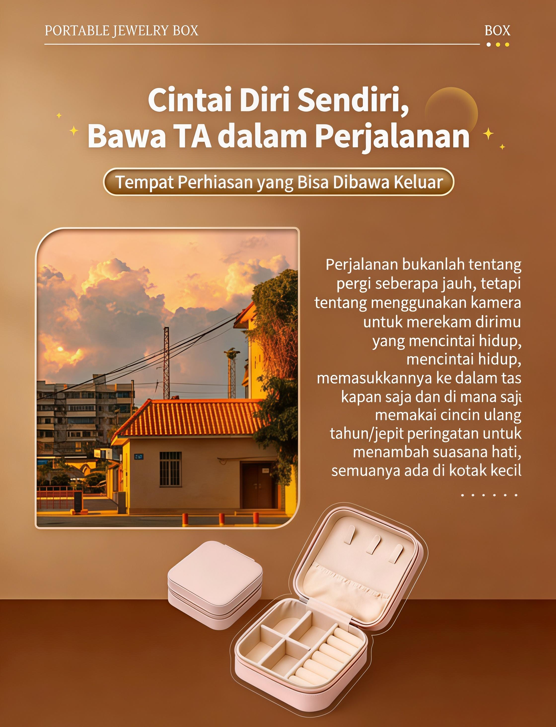 【Sam's Market】 Kotak Penyimpanan Perhiasan Portable dengan Desain Minimalis untuk Anting Cincin Box Kalung Gelang Fungsi Optimal dan Praktis