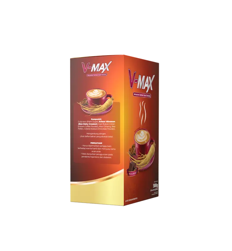 V-MAX KOPI GINSENG DENGAN COKELAT BPOM 271282001800001 UNTUK WANITA 0
