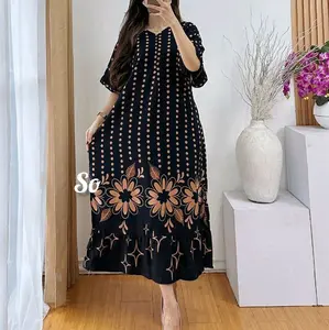SANDRINA  DRESS BUNGA,LD-+120 PB-+118,Baju daster model kekinian hits,BUSUi, Rayon Lembut,halus,TAli samping,REMPEL LENGAN,REMPEL BAWAH, Nyaman