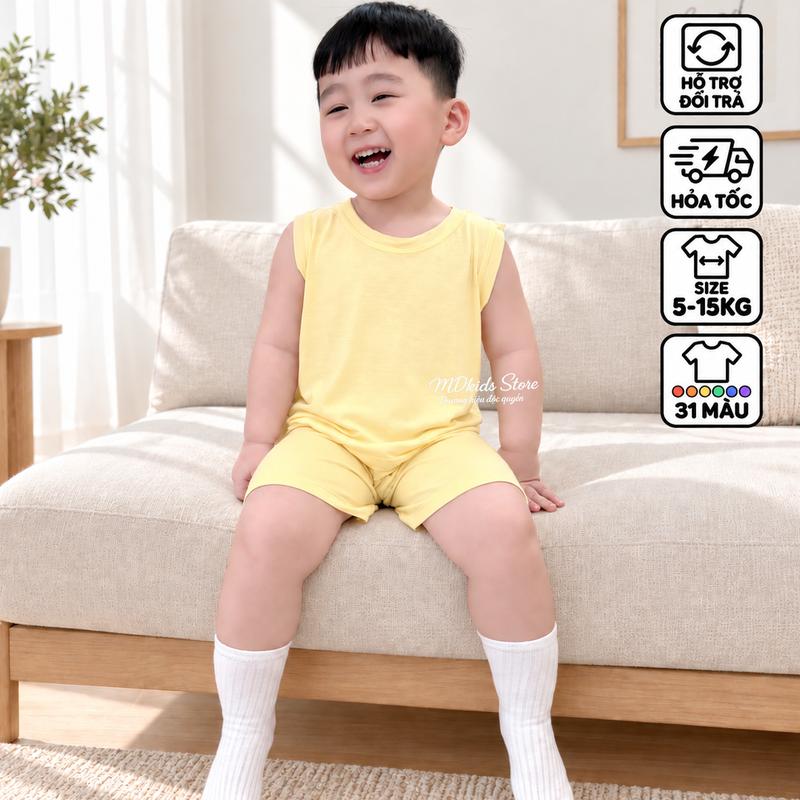 Bộ ba lỗ thun lạnh cho bé trai,bé gái từ 5kg-15kg