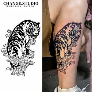 รอยสักชั่วคราว ลายเสือ กันน้ำ รอยสักแบบสติ๊กเกอร์ ติดทนนาน 15 วัน