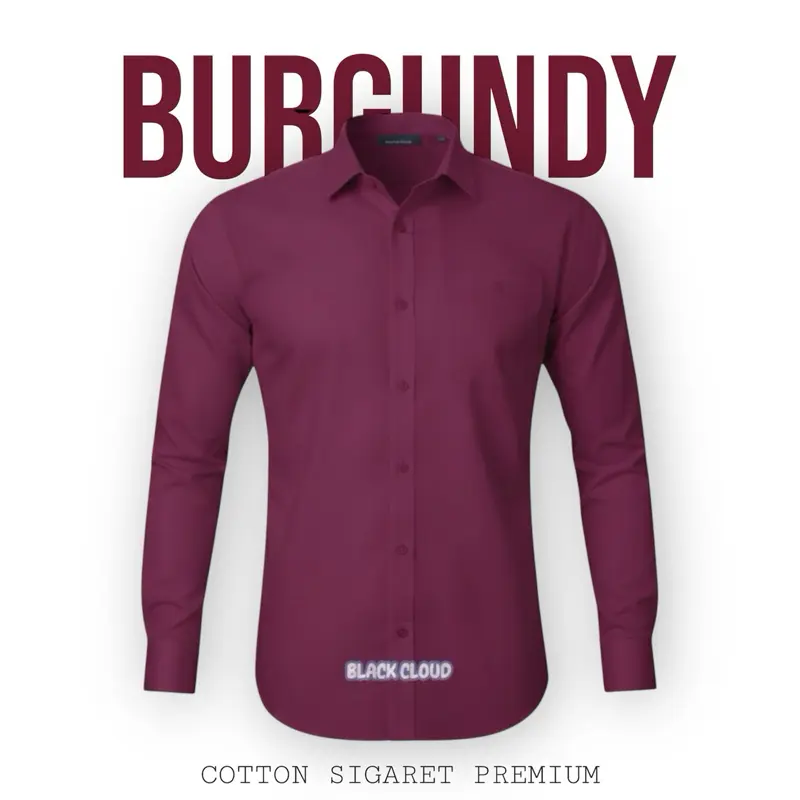 Kemeja Polos Pria Warna Burgundy Katun Sigaret Premium Lengan Panjang Pendek Baju Distro Kemeja Polos Pria Warna Burgundy Katun Sigaret Premium Lengan Panjang Pendek Baju Distro