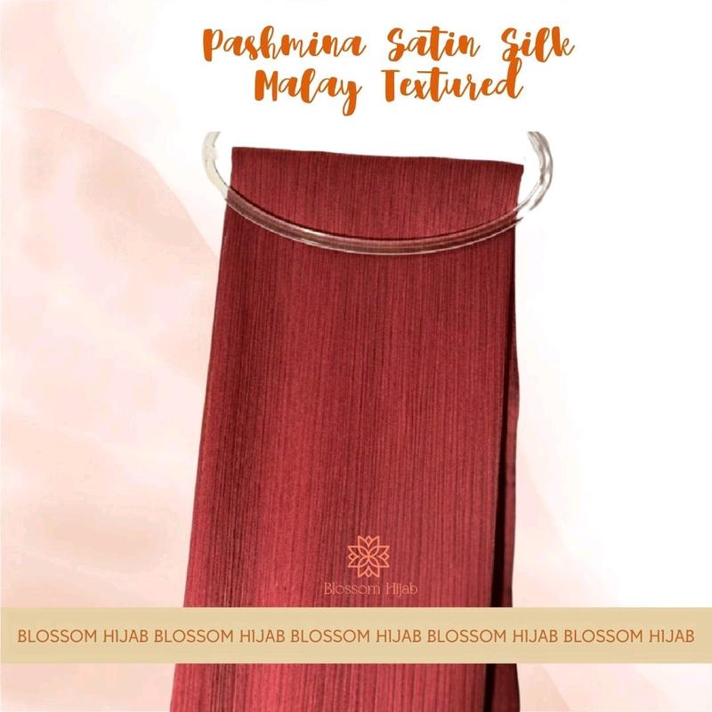 BLOSSOM HIJAB PASHMINA SATIN SILK MALAY TEXTURED 6