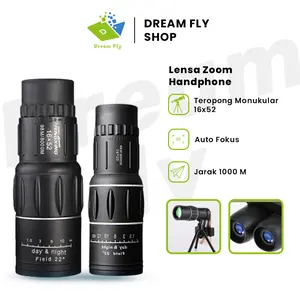 16x52 Teleskop Lensa Zoom HP Monokular Teropong Jarak Jauh Peralatan Focus/ Lens HP Monocular Long Range Binoculars Focus Equipment