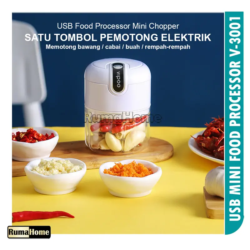 USB Mini Chopper V-3001 USB Mini Food Processor  Usb Blender mini Serbaguna  Blender Bumbu Portable 0