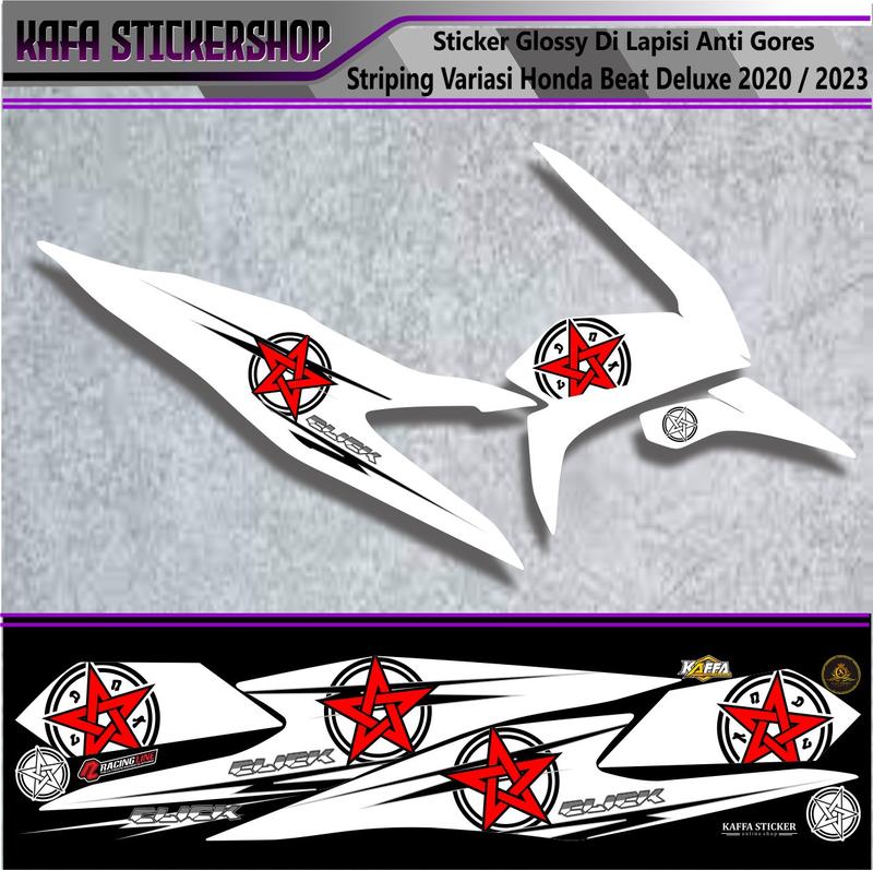 Striping Tranparan honda beat deluxe sticker motif simple polet bintang styles 6