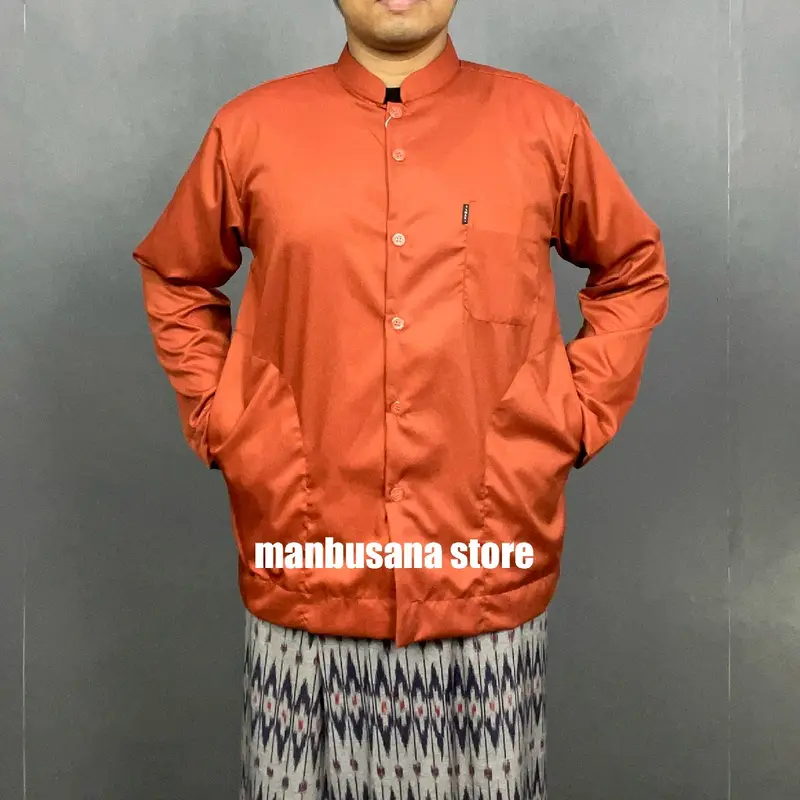 Baju Koko Almahi Saku Samping Bahan Toyobo Grade A Lengan Panjang Muslim Pria Dewasa Santri 4