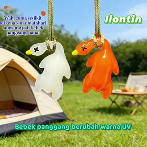 Gantungan Mobil Bebek Panggang Berubah Warna Dekorasi Kreatif Cermin Belakang Ornamen Bebek Ayun Gantung Mobil