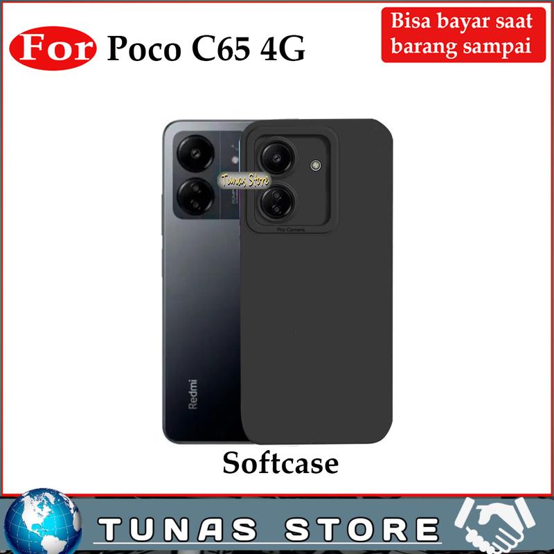 Product Introduction of Paket 4 In 1 Softcase POCO C65 4G Casing Antigores Layar anti spy GarSkin Tempered Camera 3