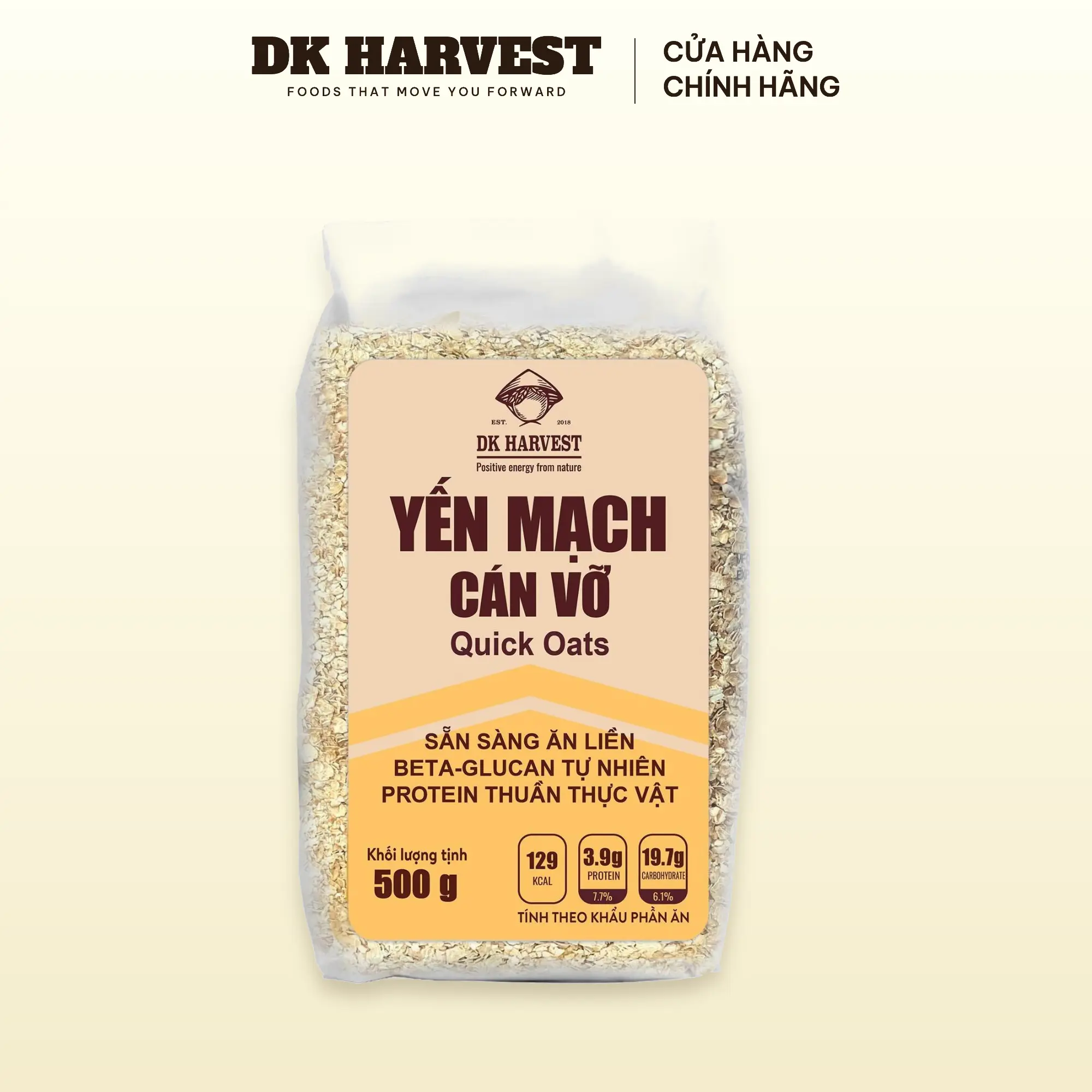 Yến Mạch Cán Vỡ (Quick Oats) DK Harvest - Hàng Chuẩn ÚC, Có CO/CQ - Thơm Mới, Dễ Ăn - Thương hiệu 8 năm bán Yến mạch Úc chính ngạch - Túi 500g/1kg/3kg - Nguyên Cám, Nhập Liên Tục, Thơm Mới - Thích hợp eatclean, thực dưỡng, ăn chay