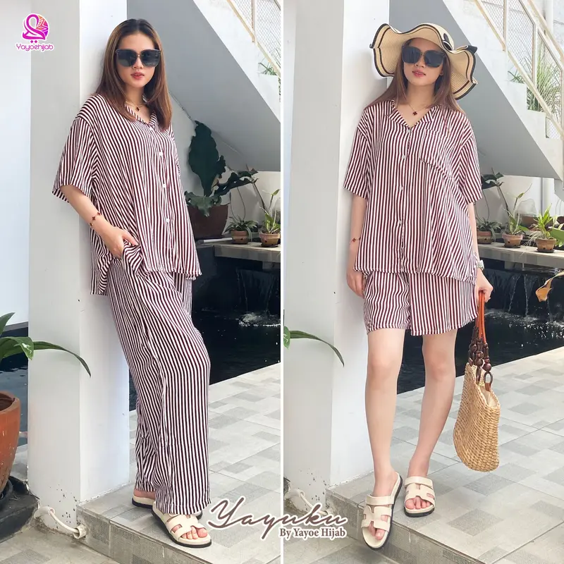 Sheila One Set Salur Setelan Rumahan Wanita Kekinian Bahan Adem Lembut By Yayoehijab 4