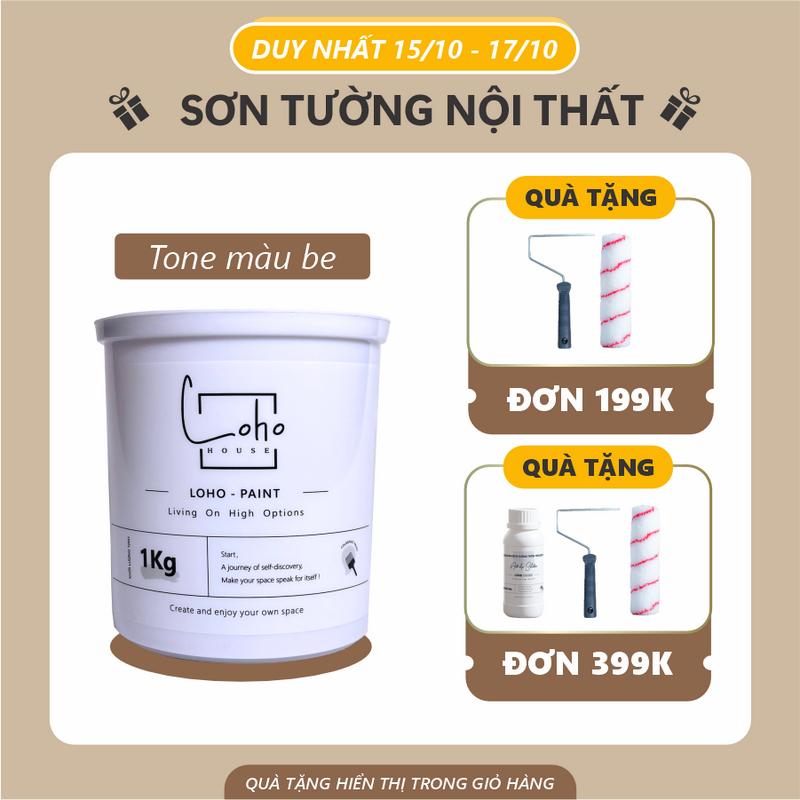 Sơn tường tone màu be | Lon sơn 1kg - Sơn nước nội thất cao cấp Loho-paint với các tone màu be