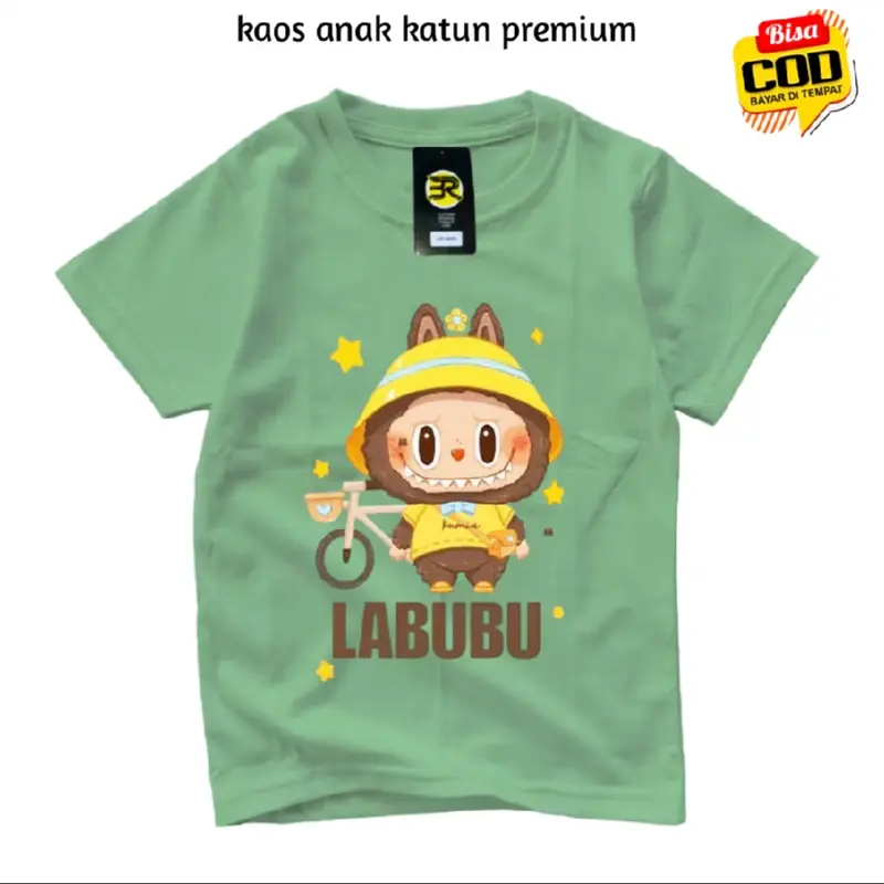 Baju Kaos Labubu Viral Anak Perempuan Laki-laki Premium Lengan Pendek - Kaos Anak Labubu 0