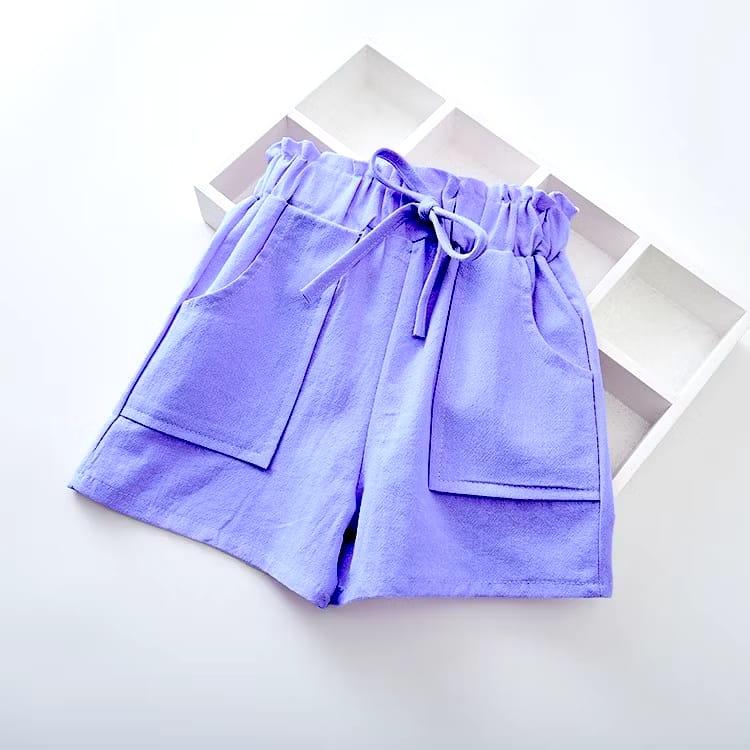 Celana Pendek Anak Cewek Usia 1 2 3 4 5 6 7 8 9 10 11 12 Tahun bahan drill katun variasi Pita Fashion 6