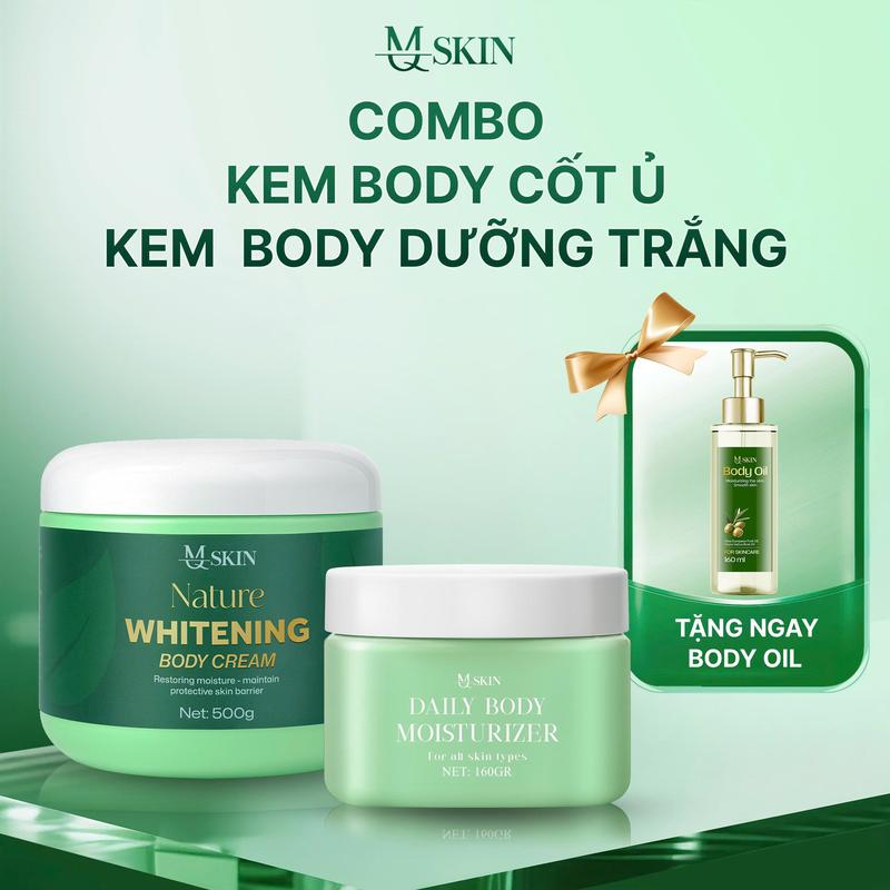 MQSKIN COMBO BODY NGÀY ĐÊM 700G tặng BODY OIL